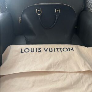 Louis Vuitton Black Epi Leather Alma with gold accents